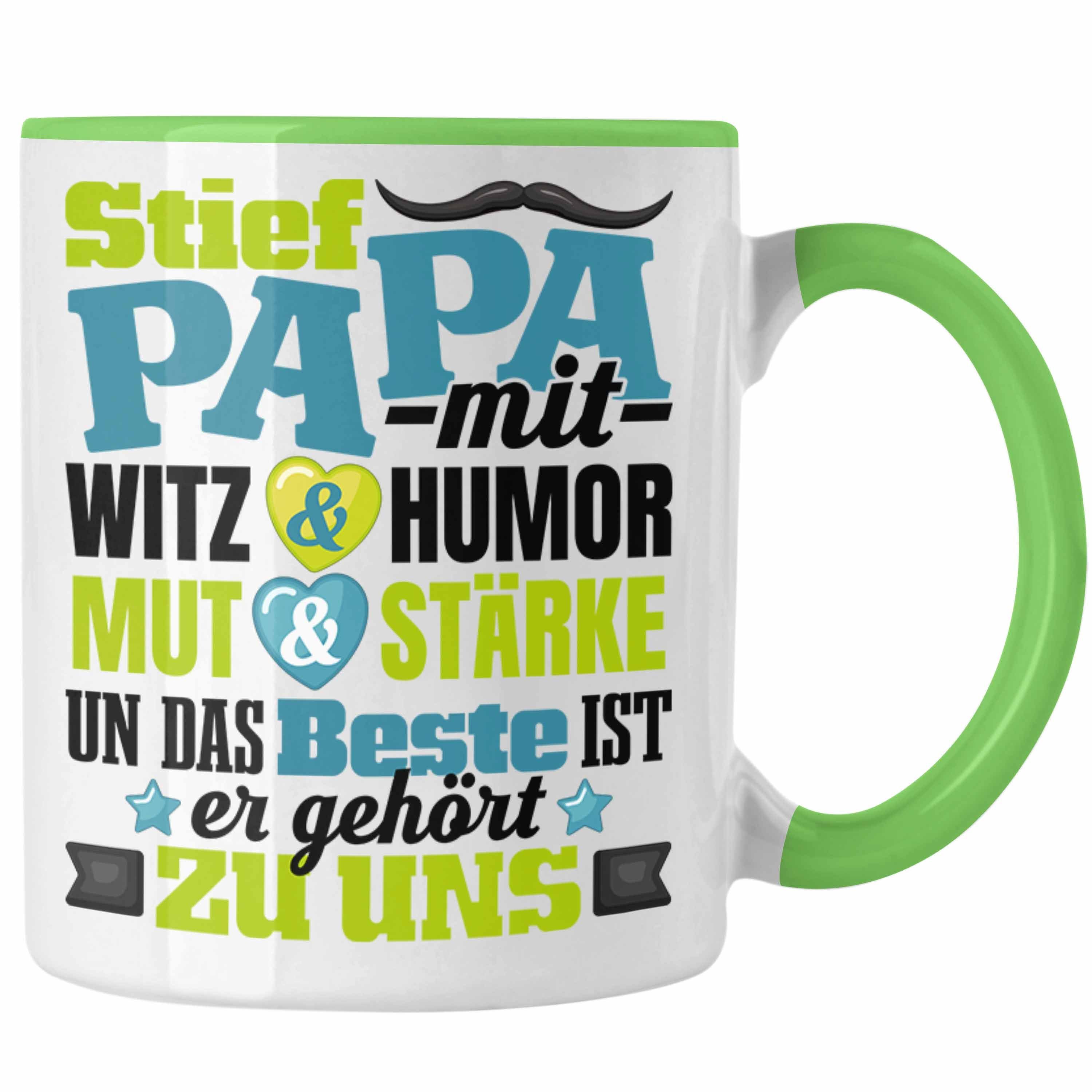 Grün Vatert Stiefvater Tasse Papa Stiefpapa Geschenkidee Bonus für Geschenk Tasse Trendation