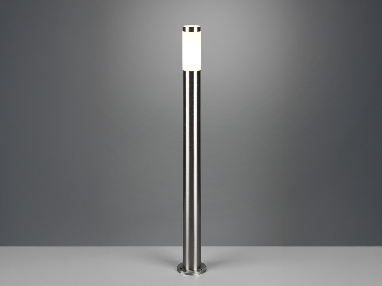 TRIO Leuchten LED Pollerleuchte aus Edelstahl Silber, Höhe 80cm, LED wechselbar, warmweiß, Wegbeleuchtung Garten-beleuchtung Gartenleuchten Strom Gartenlaterne