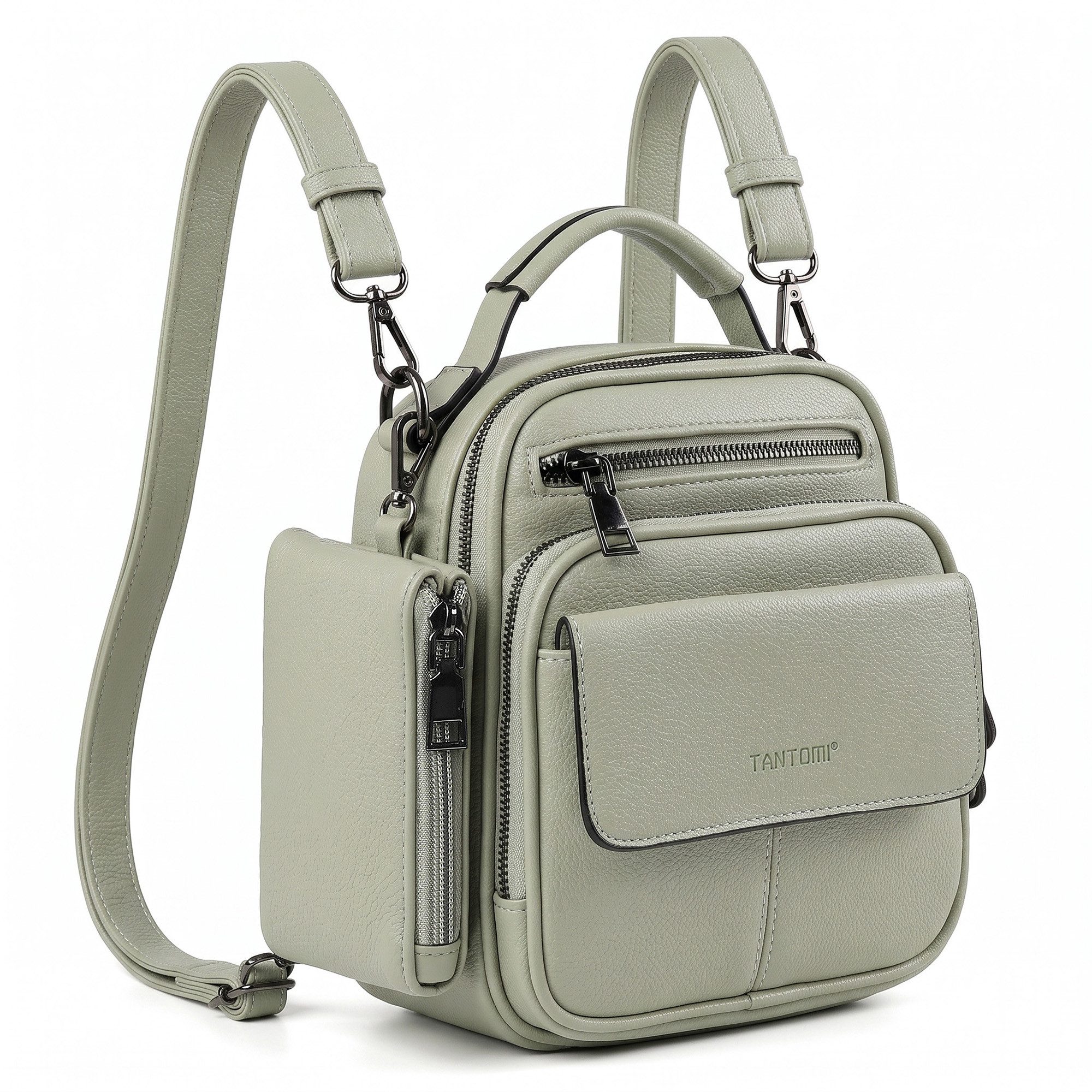 TANTOMI Cityrucksack Kleiner Rucksack Damen Klein Cityrucksack Handtasche 2 in 1, Mini Backpack Women Elegant Casual Daypack