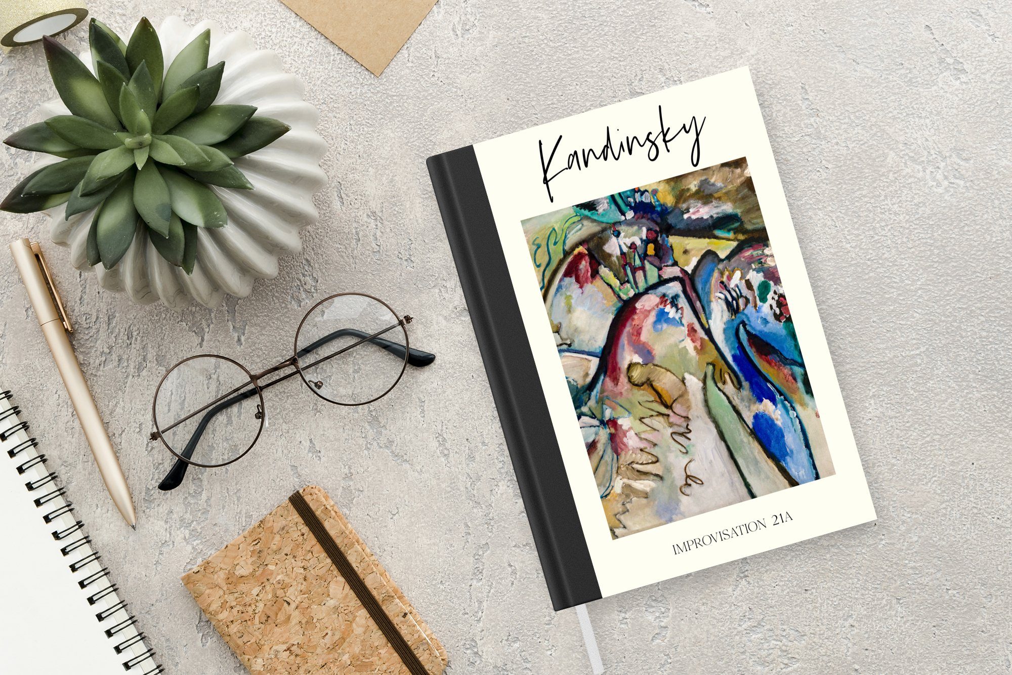 Haushaltsbuch Seiten, - Kunst Merkzettel, Journal, Tagebuch, Notizbuch A5, MuchoWow Improvisation Kandinsky, 21A - Notizheft, 98