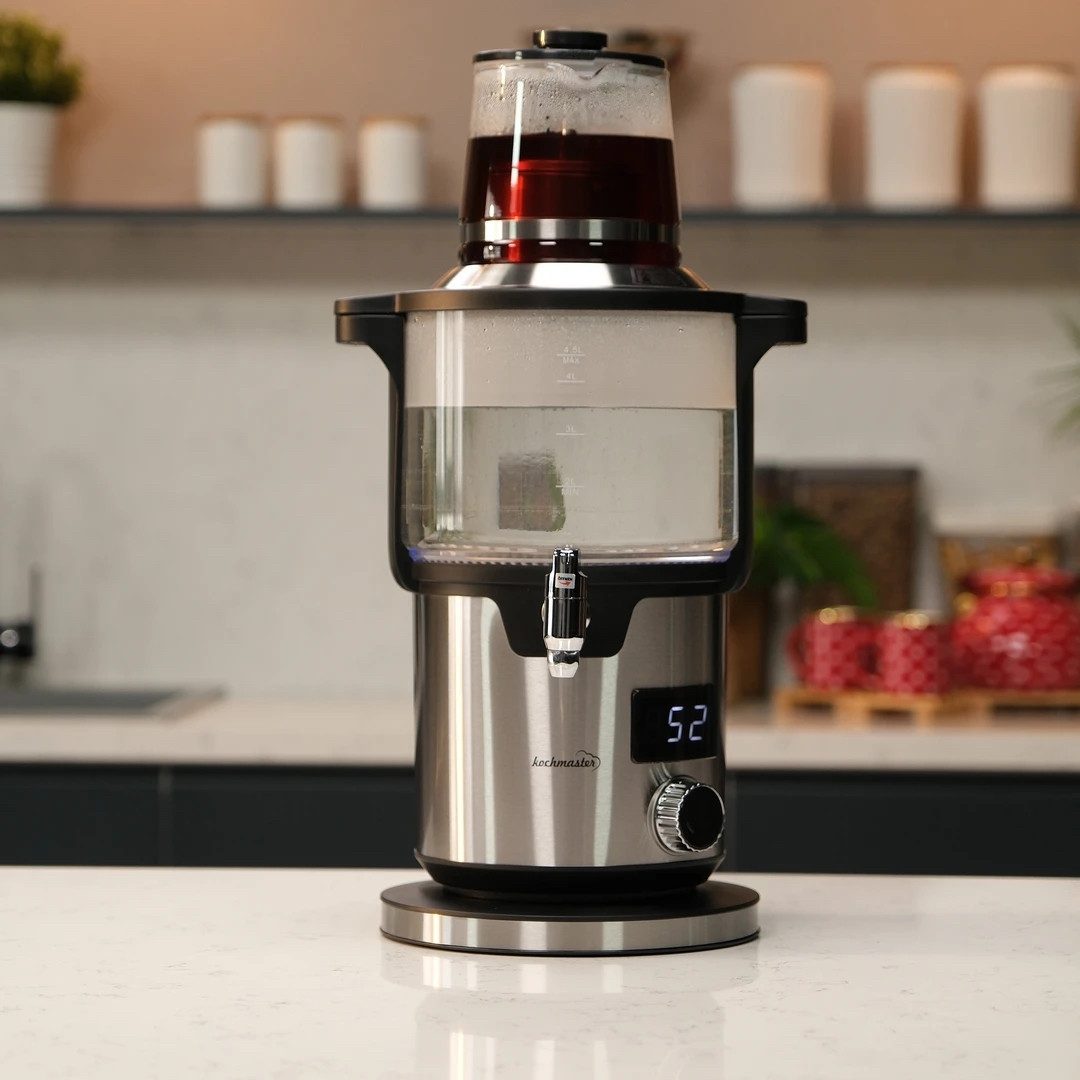 kochmaster Samowar KOCHMASTER Aura Elektrischer Samowar aus Glas, 2000 W