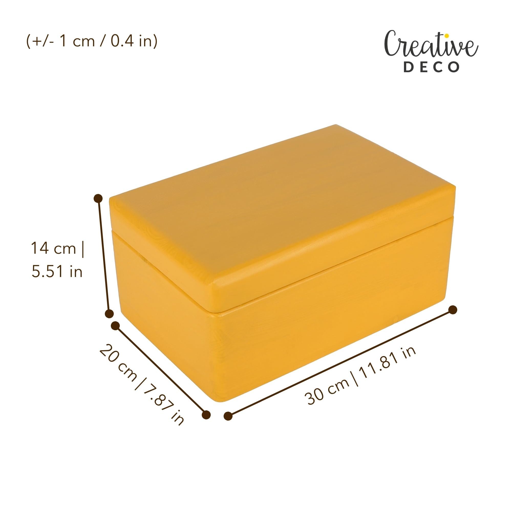 Creative Deco Holzkiste mit Deckel Groß Erinnerungsbox Baby 30 x 20 x 14 cm