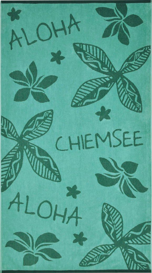 mit Oahu, Strandtuch (1-St), einem floralen Chiemsee türkisblaue Frottier Muster Farben