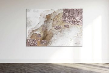YS-Art Gemälde Ewigkeit, Abstraktion, Leinwand Bild Handgemalt Abstrakt in Rotgold