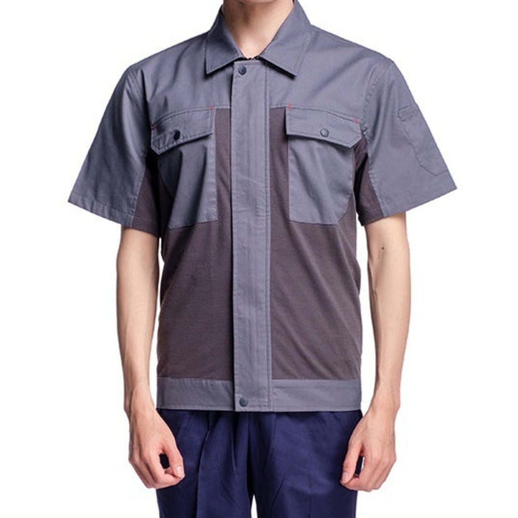 AUKUU Arbeitsoverall Ein Satz Arbeitskleidung, geeignet für Sommerarbeitsschutzkleidung in Werkstätten und Fabriken für die Automobilreparatur.
