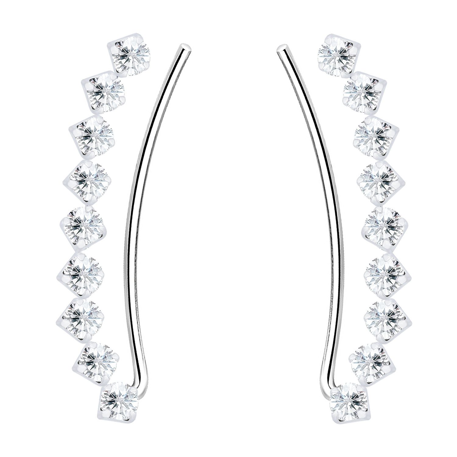 LÖB Ohrklemme 925 Silber Ohrringe Zirkonia Stein Ohrklemme Ohrmanschette Bo günstig online kaufen