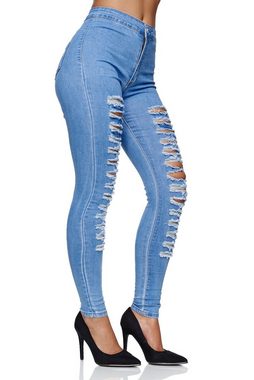 Elara High-waist-Jeans Elara Damen Jeans High Waist Destroyed (1-tlg)