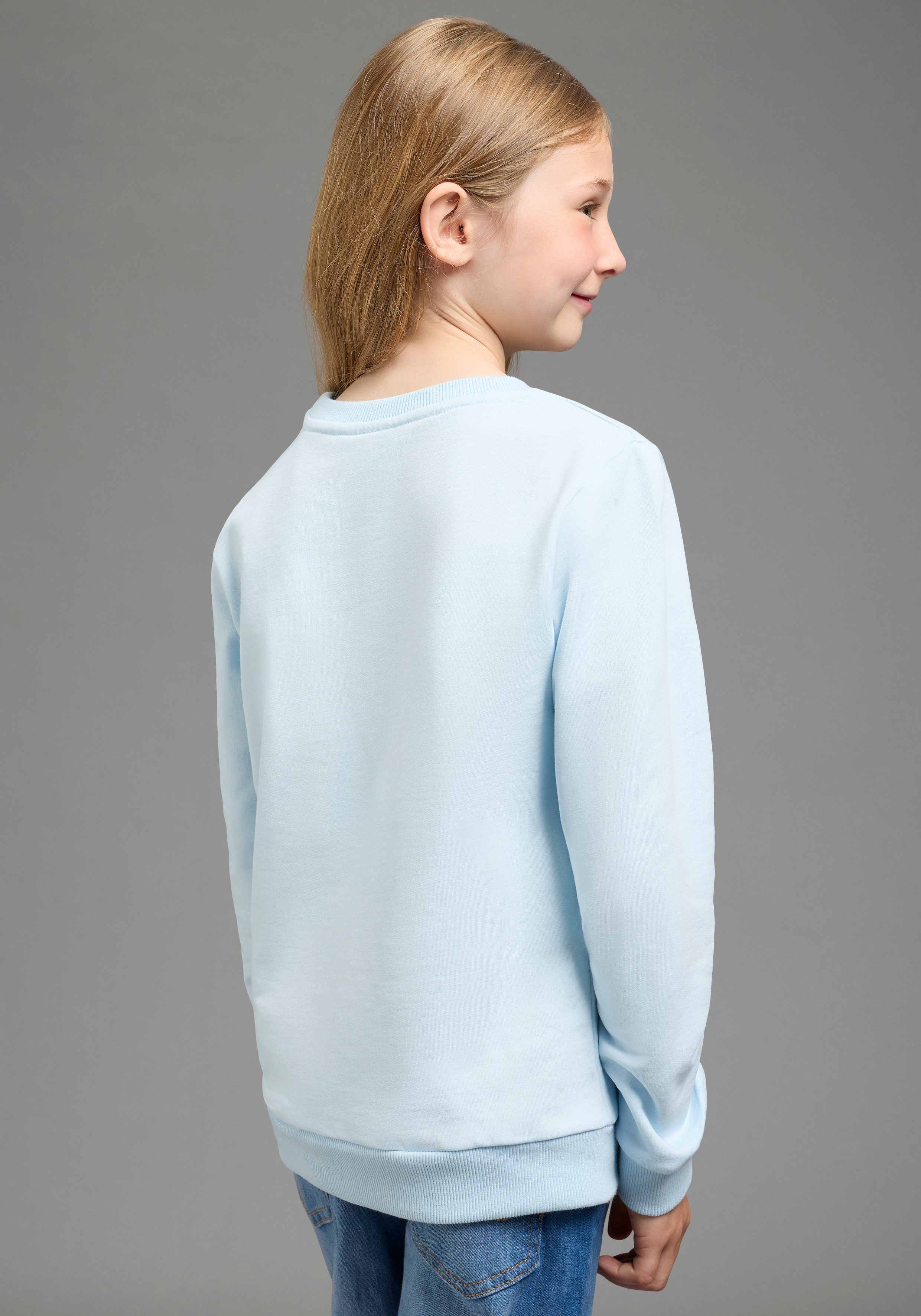KIDSWORLD Sweatshirt FROZEN Glitzerdruck Sweatshirt, Disney mit Rundhalsausschnitt, Langarm, hüftlange Basic-Passform