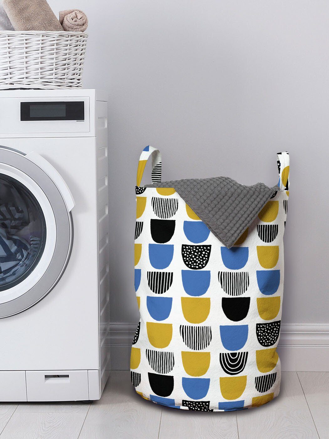 Abakuhaus Wäschesäckchen Wäschekorb mit Kordelzugverschluss Griffen Muster ornates Abstrakt Surreal Waschsalons, für