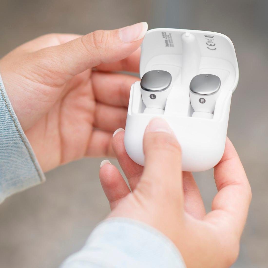 Hama Spirit Pure True Wireless, In Ear BT Kopfhörer kabellos wireless In-Ear-Kopfhörer (Google Assistant, Siri, Finger-Touch Sensor, Lautstärkeregler,Rufannahmetaste, Sprachsteuerung)