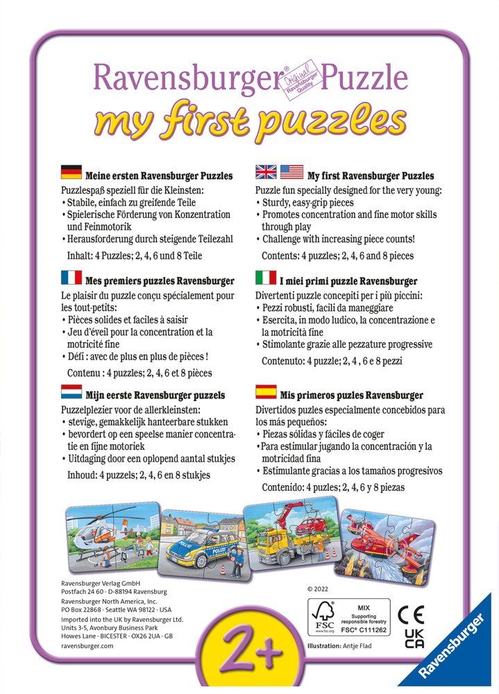 6, Einsatzfahrzeuge Teile 05631, 4, 2, first Puzzle 8 Puzzle my Meine Puzzleteile Ravensburger puzzles