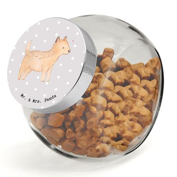 Mr. & Mrs. Panda Vorratsglas L 870ml Cairn Terrier Lebensretter - Grau Pastell - Geschenk, Leckerl, Premium Glas, (1-tlg), Nachhaltige Lagerung