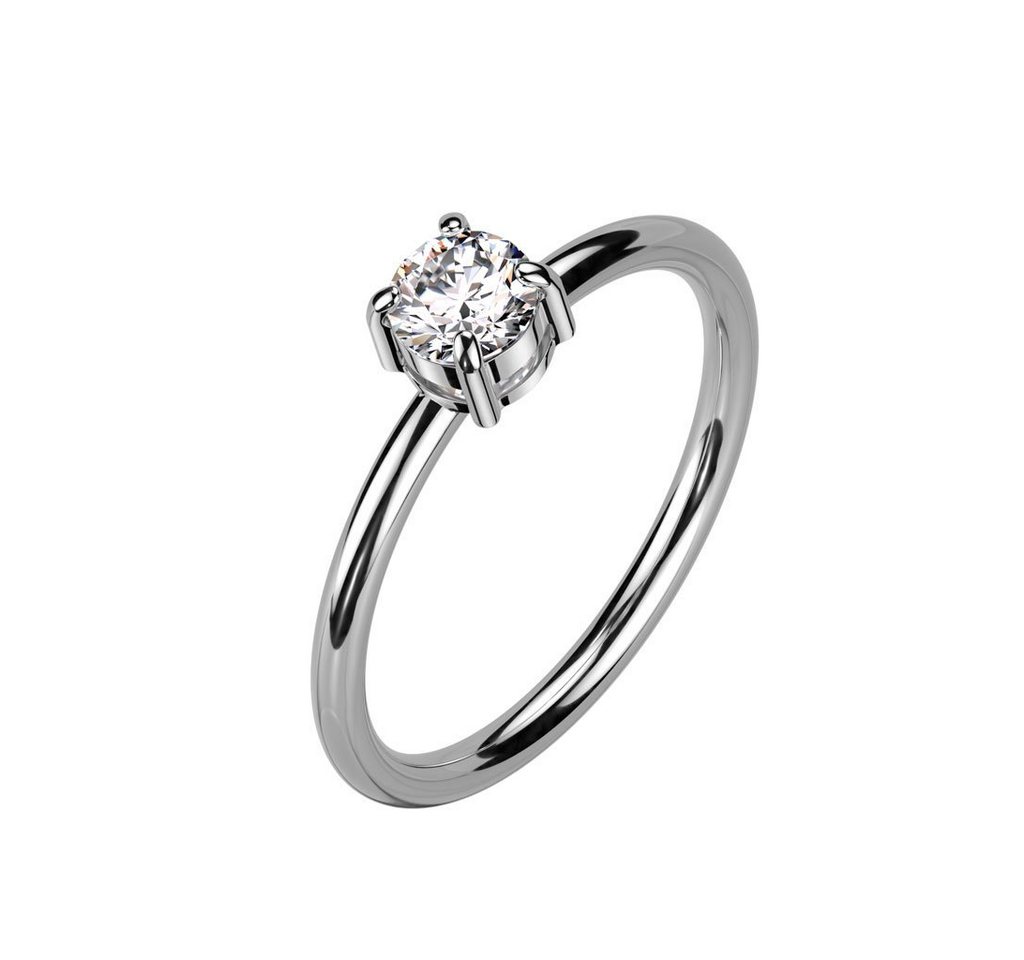 BUNGSA Fingerring 62 (19.7) Verlobungsring Solitär aus Edelstahl Damen (Ring, 1-tlg), Frauen Mädchen