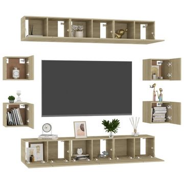 furnicato TV-Schrank 10-tlg. TV-Schrank-Set Sonoma-Eiche Holzwerkstoff