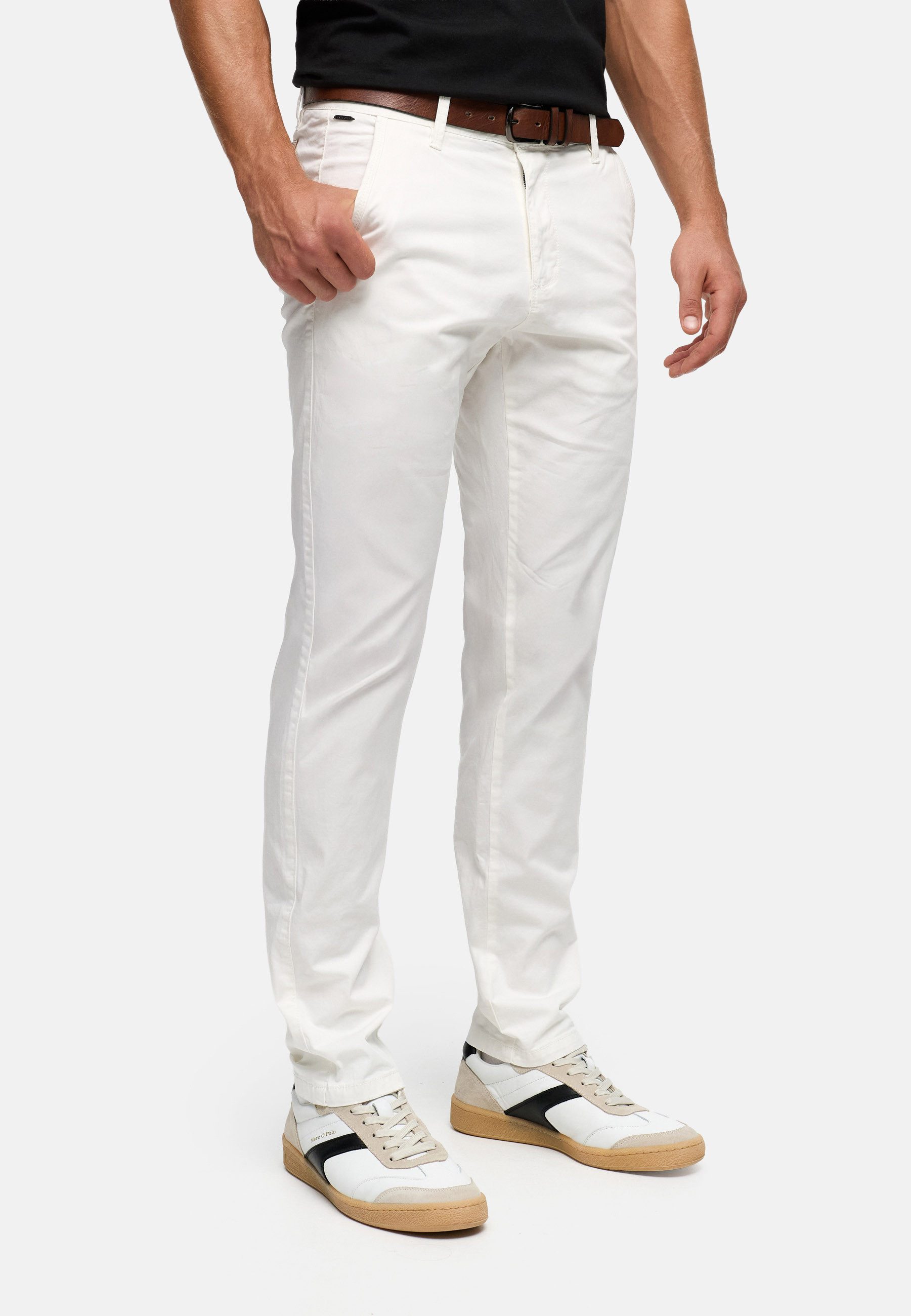 Indicode Chinohose Herren INPilli Regular-Fit Baumwollhose mit schmaler Passform mit praktischem, integriertem Gürtel