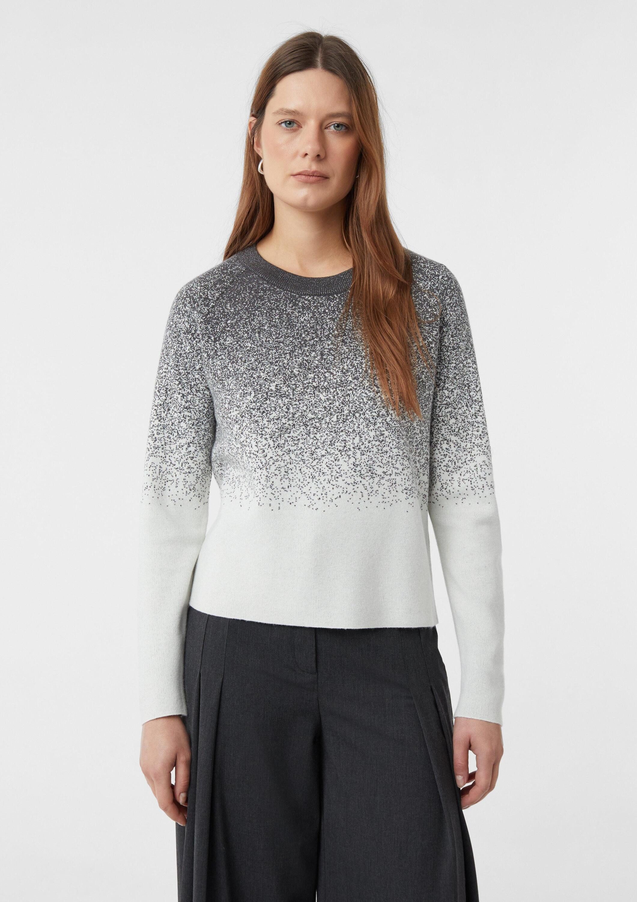 comma Длинные Вязаные свитера Feinstrick-Pullover mit dezentem Glitzergarn
