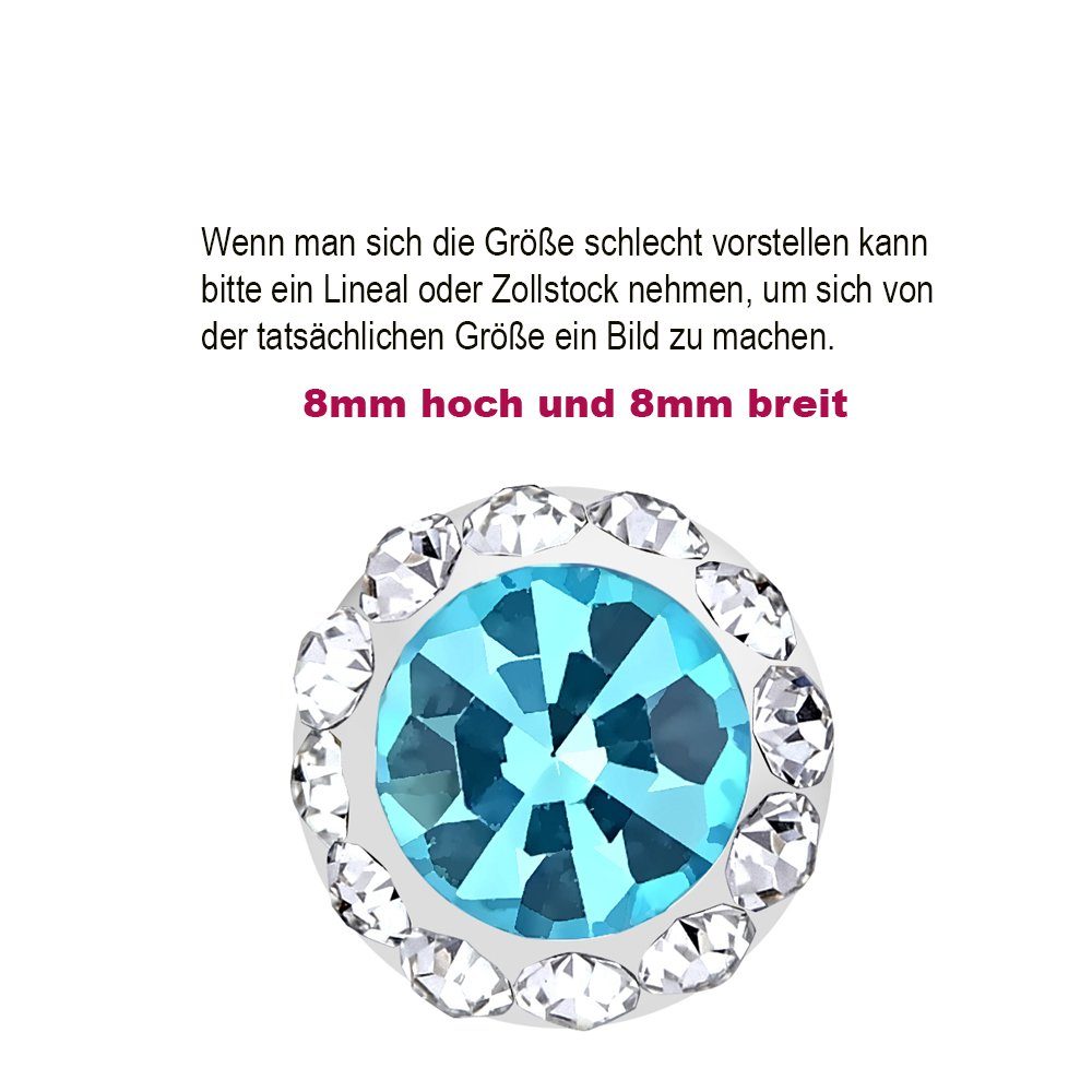 Limana Paar Ohrstecker Damen Ohrringe 925 Silber runde Kristalle Damenohrringe, Damenohrstecker Damenschmuck Schmuck für Frauen – Bild 2 von 5
