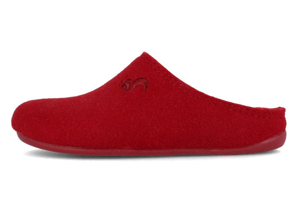 thies Damen Filzpantoffel, burdeos-granate, hausschuhe, recycling, pet, warm Hausschuh vegan
