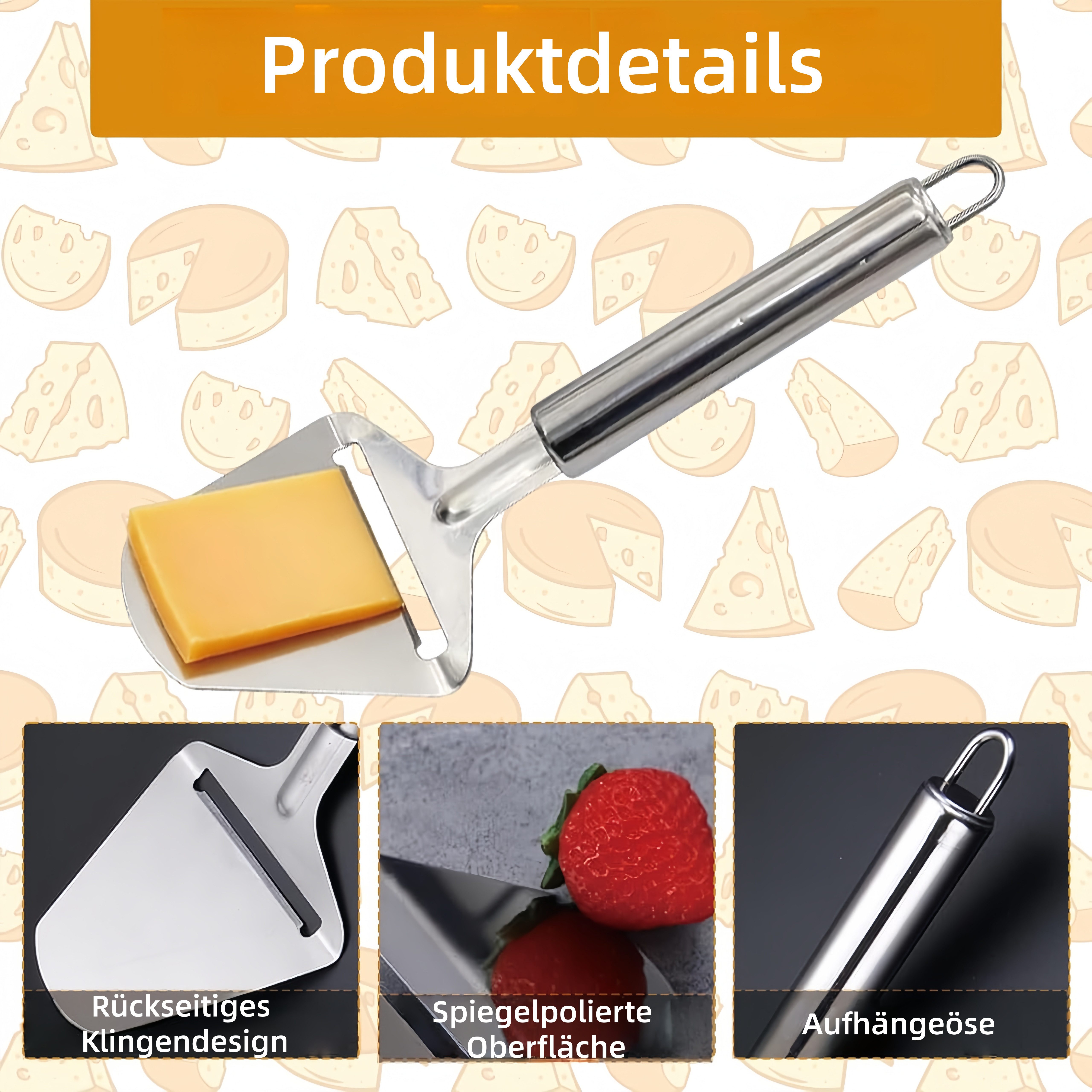 FOUORTUNATE-BEE Käsehobel 2er Set Käseschneider für weichen & harten Käse, (2-St), Käsehobel Set für gleichmäßige Scheiben