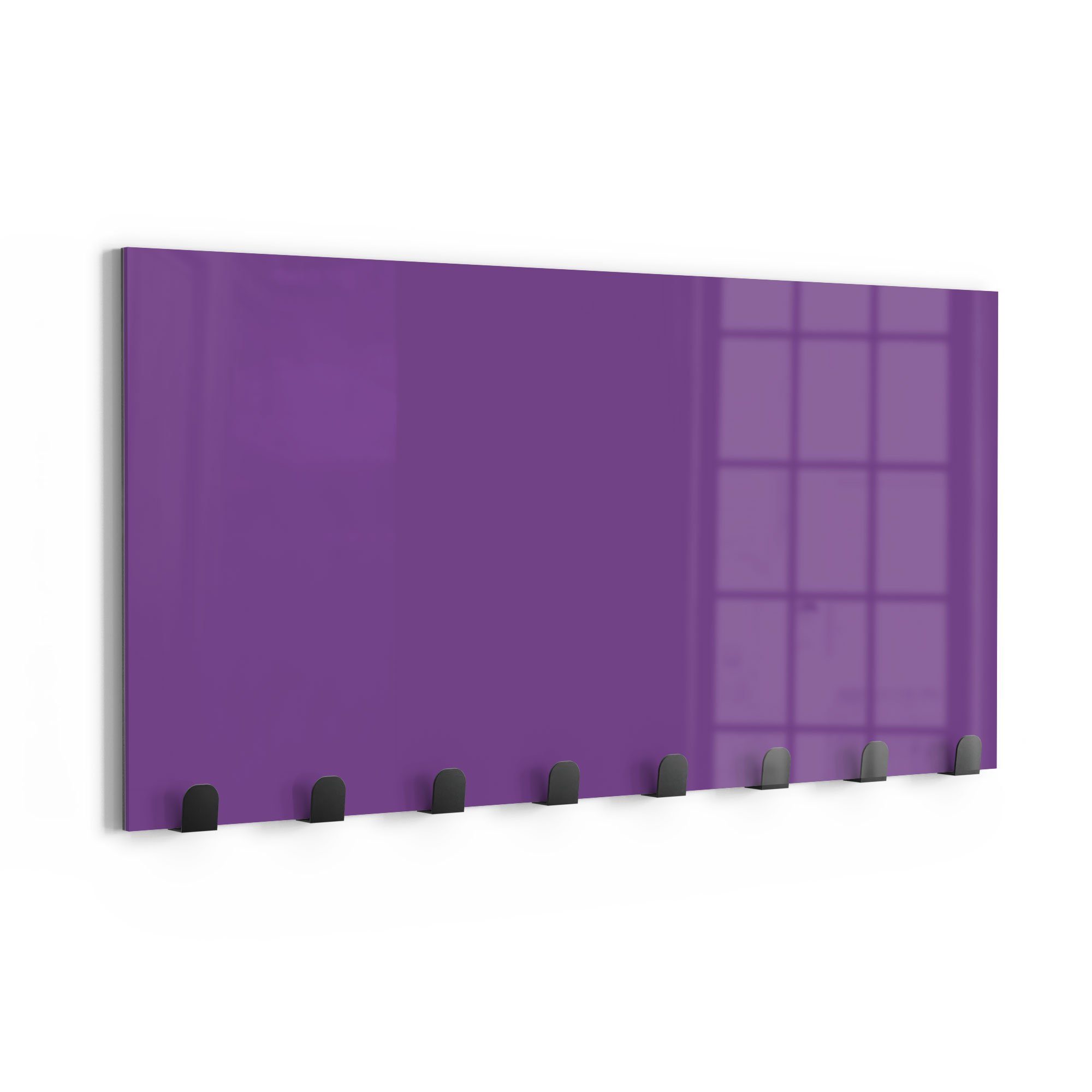 'Unifarben Violett', DEQORI Garderobe Kleiderhaken beschreibbar - Glas magnetisch Paneel