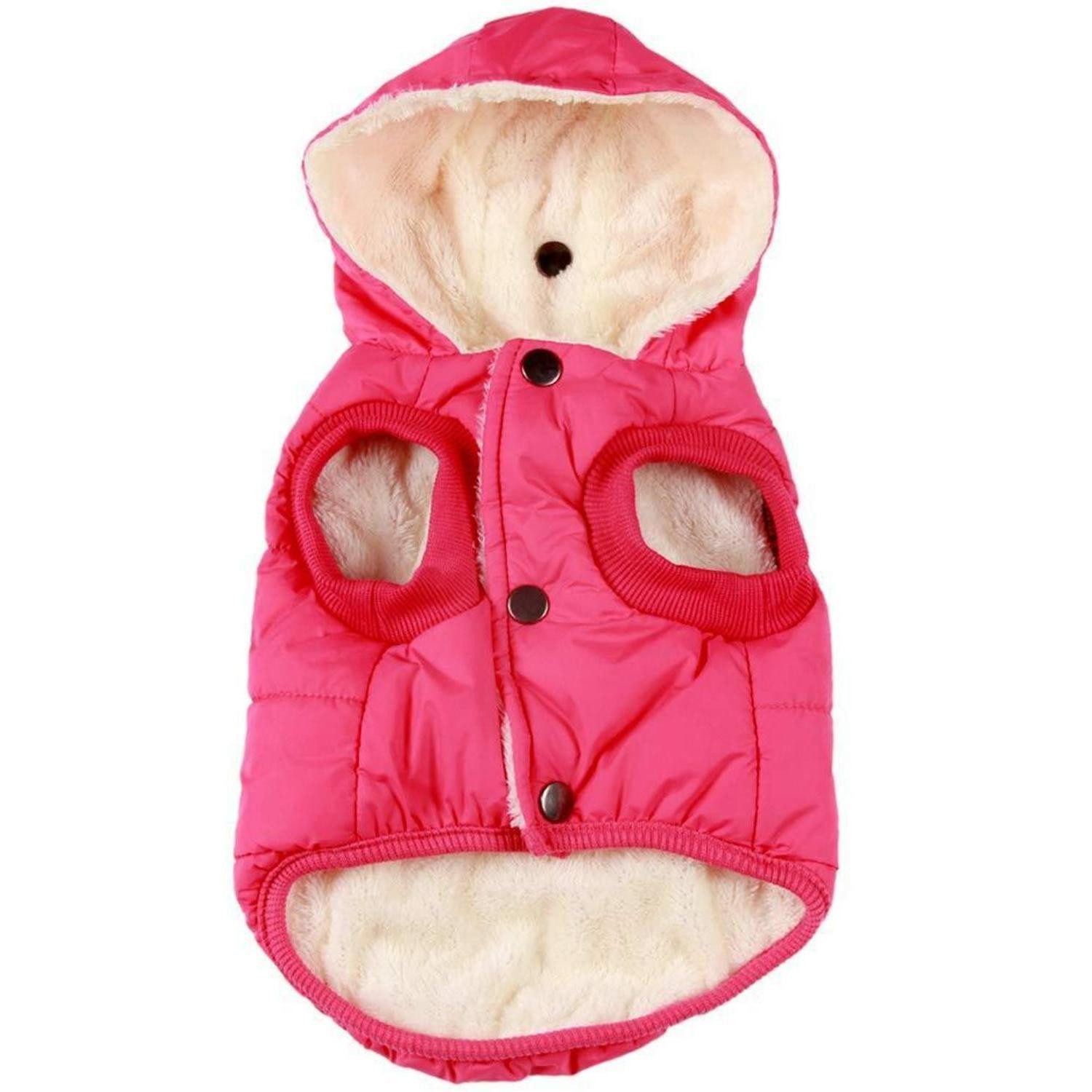 LuxusKollektion Hundejacke Hundemantel mit Kapuze Rosa XS
