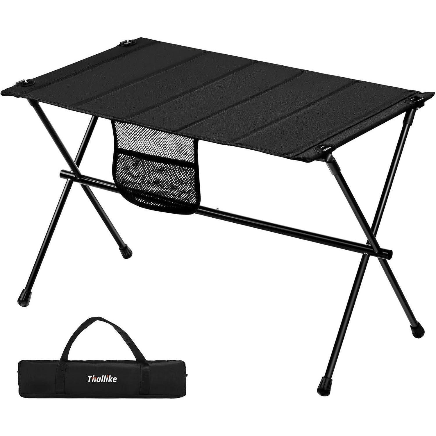 LuxusKollektion Campingtisch Campingtisch klappbar Aluminium ultraleicht Tragetasche Schwarz