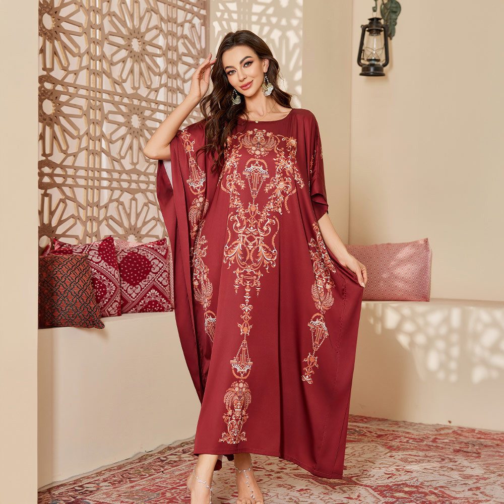 Vivi Idee Morgenmantel Kaftan Kimono Bademantel, Schlafmantel satin Sauna Einheitsgröße, Rund-Kragen/V-Kragen, kein Verschluss, Einheitsgröße, seidig – Bild 5 von 5
