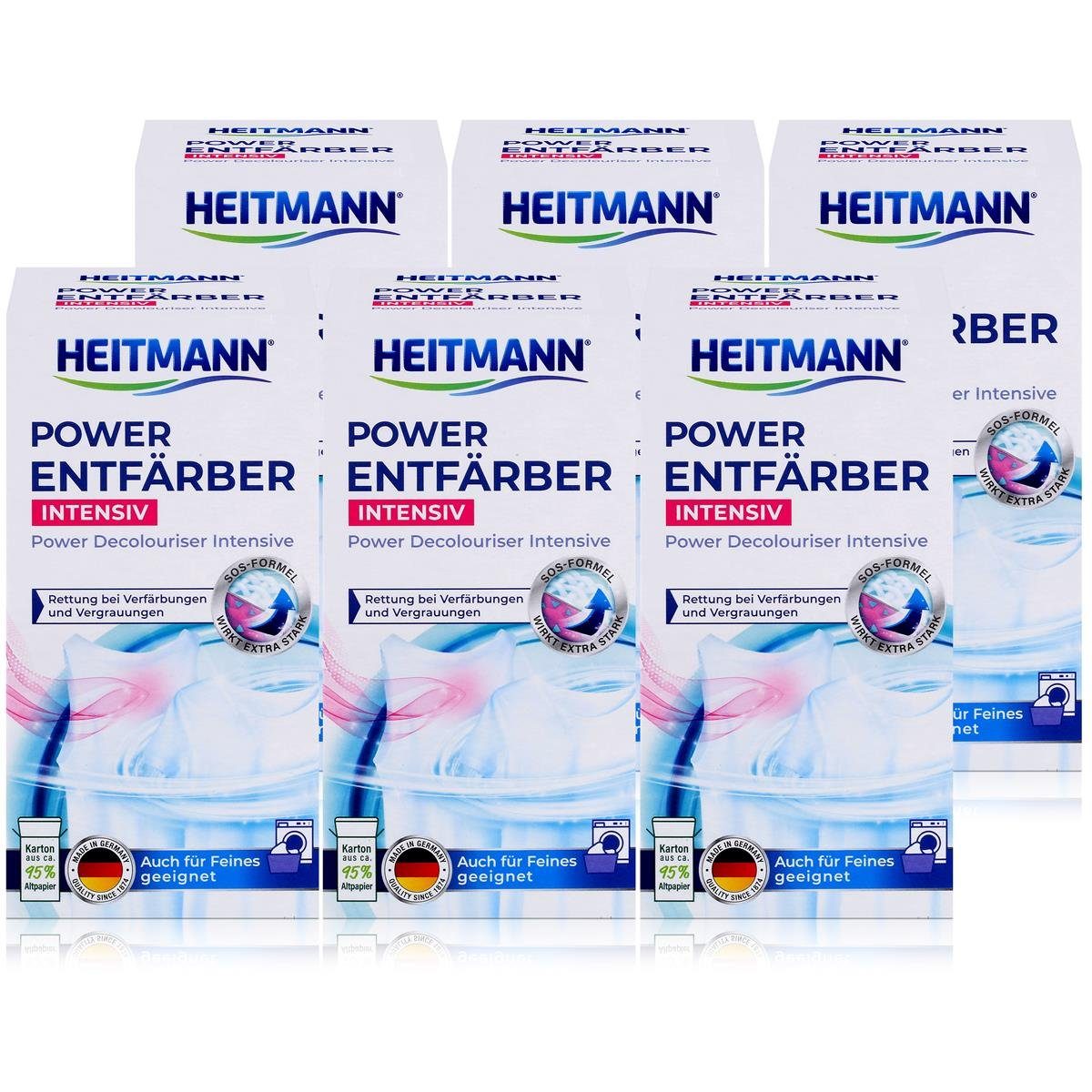 HEITMANN Heitmann Pack) Entfärber Intensiv Spezialwaschmittel (6er Power 250g