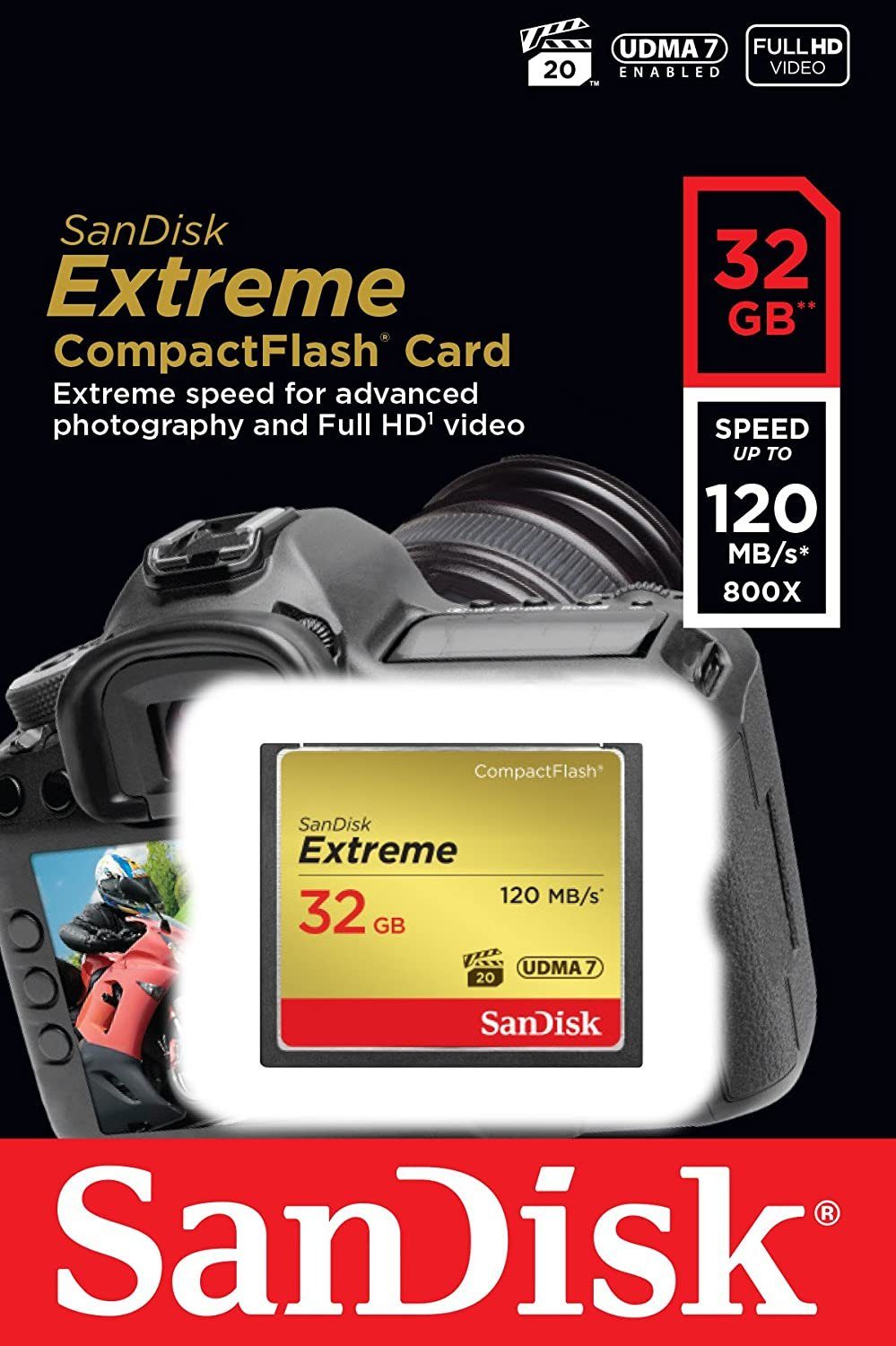 Sandisk Extreme Compact Flash Karte CF Card 32GB 64GB 128GB Speicherkarte (32 GB)