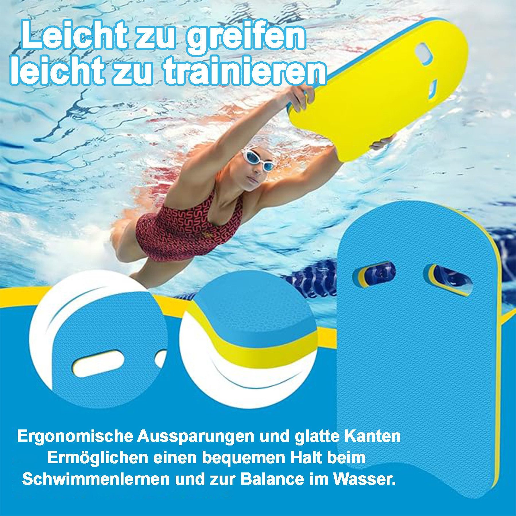 Mutig Schwimmbrett Schwimmbrett mit Griffen für Kinder & Erwachsene (Schwim günstig online kaufen