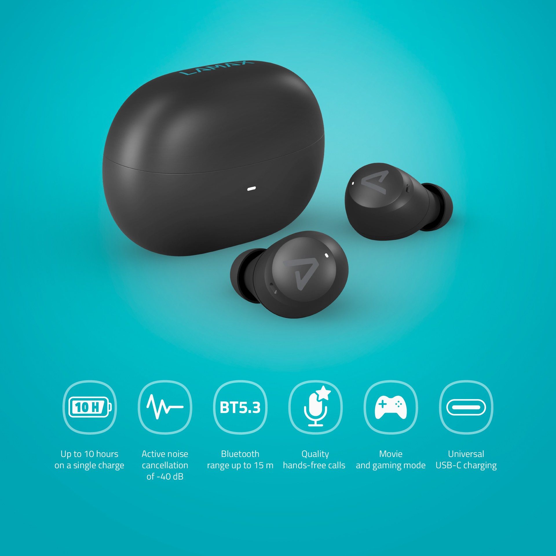 LAMAX LAMAX Buds1 ANC wireless In-Ear-Kopfhörer
