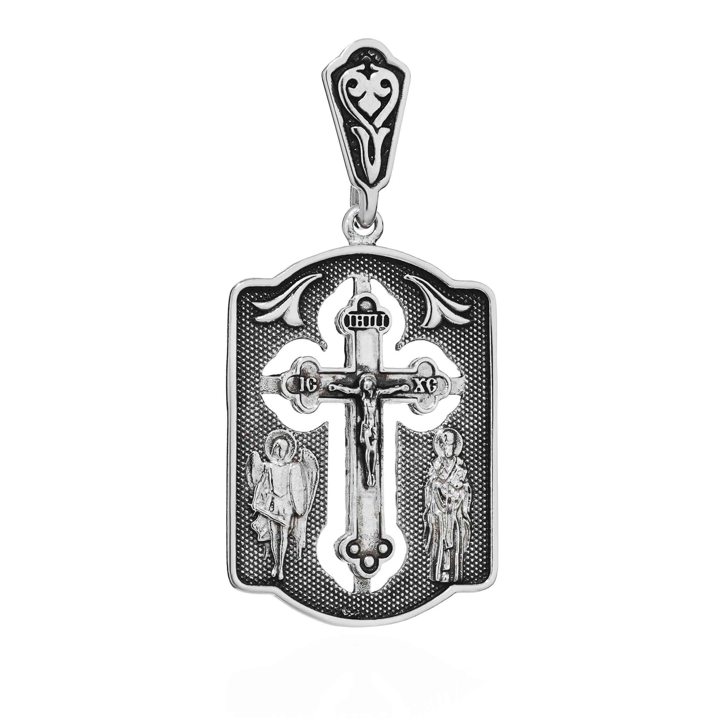 Kettenanhänger Exquisiter Ikone Kettenanhänger 925 Silber Kruzifix 32,5x 24mm Eleganz