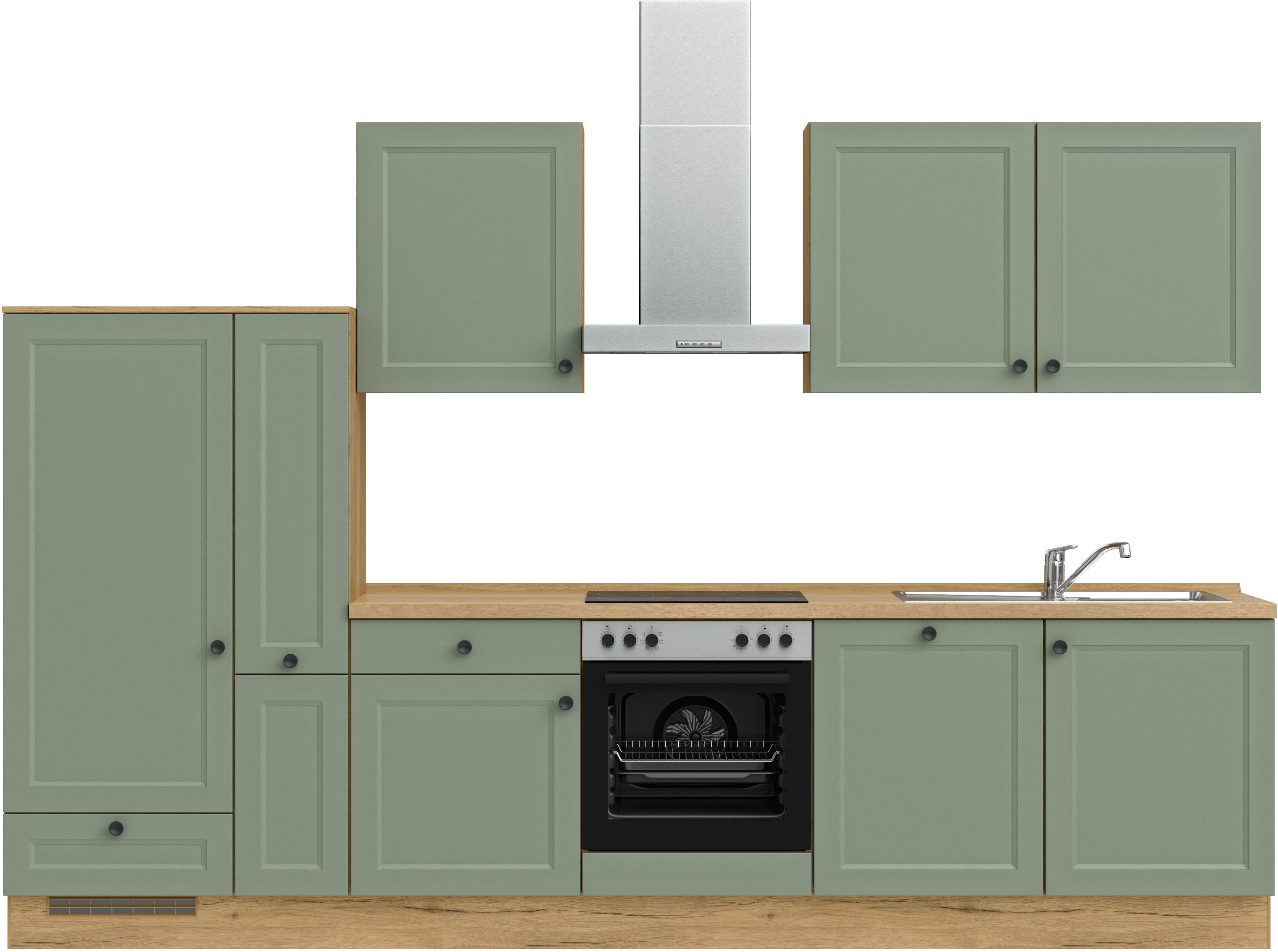 nobilia® Küchenzeile "Cascada I", vormontiert, Ausrichtung wählbar, Breite 330 cm, wahlw. mit E-Geräten