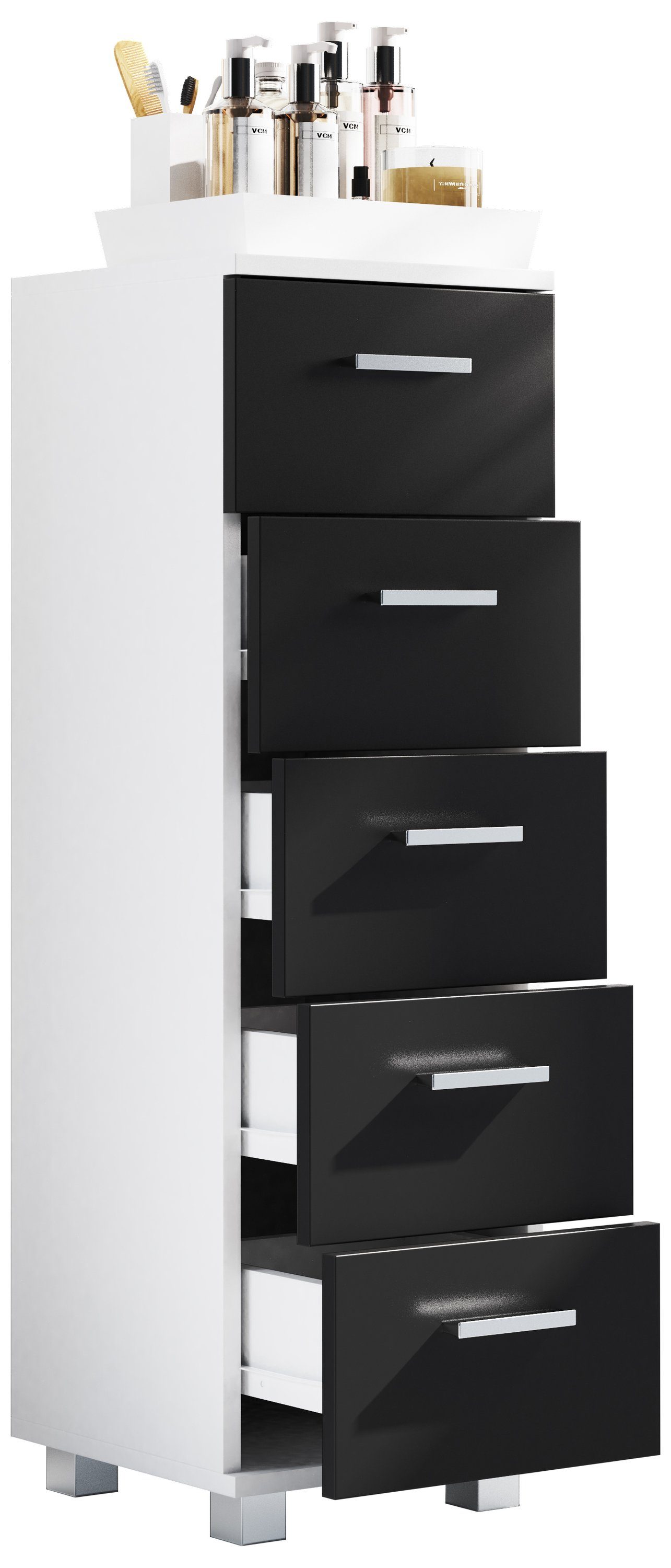 VCM Midischrank Holz Badmöbel Schubladen Badschrank günstig online kaufen