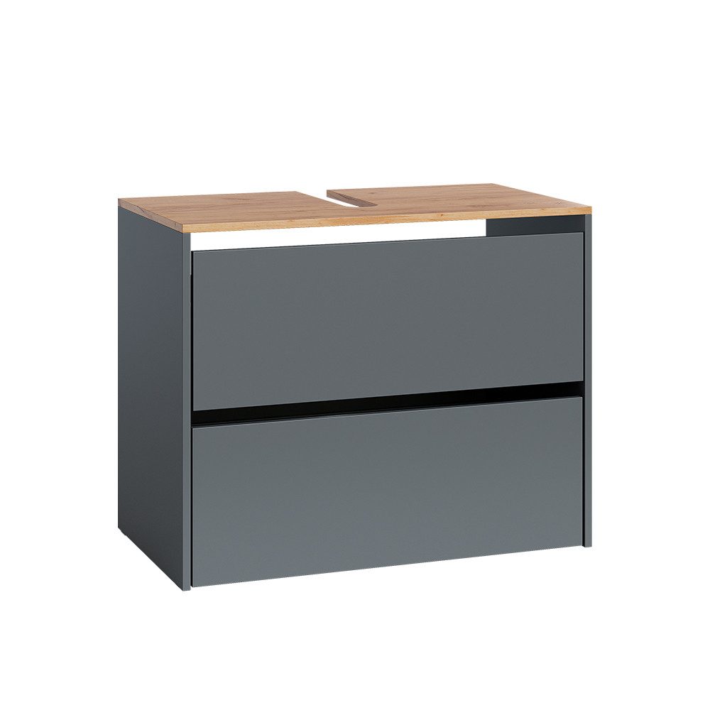 Vicco Waschbeckenunterschrank Viktor, Anthrazit/Goldkraft Eiche, 80.2 x 65 cm (1-St)