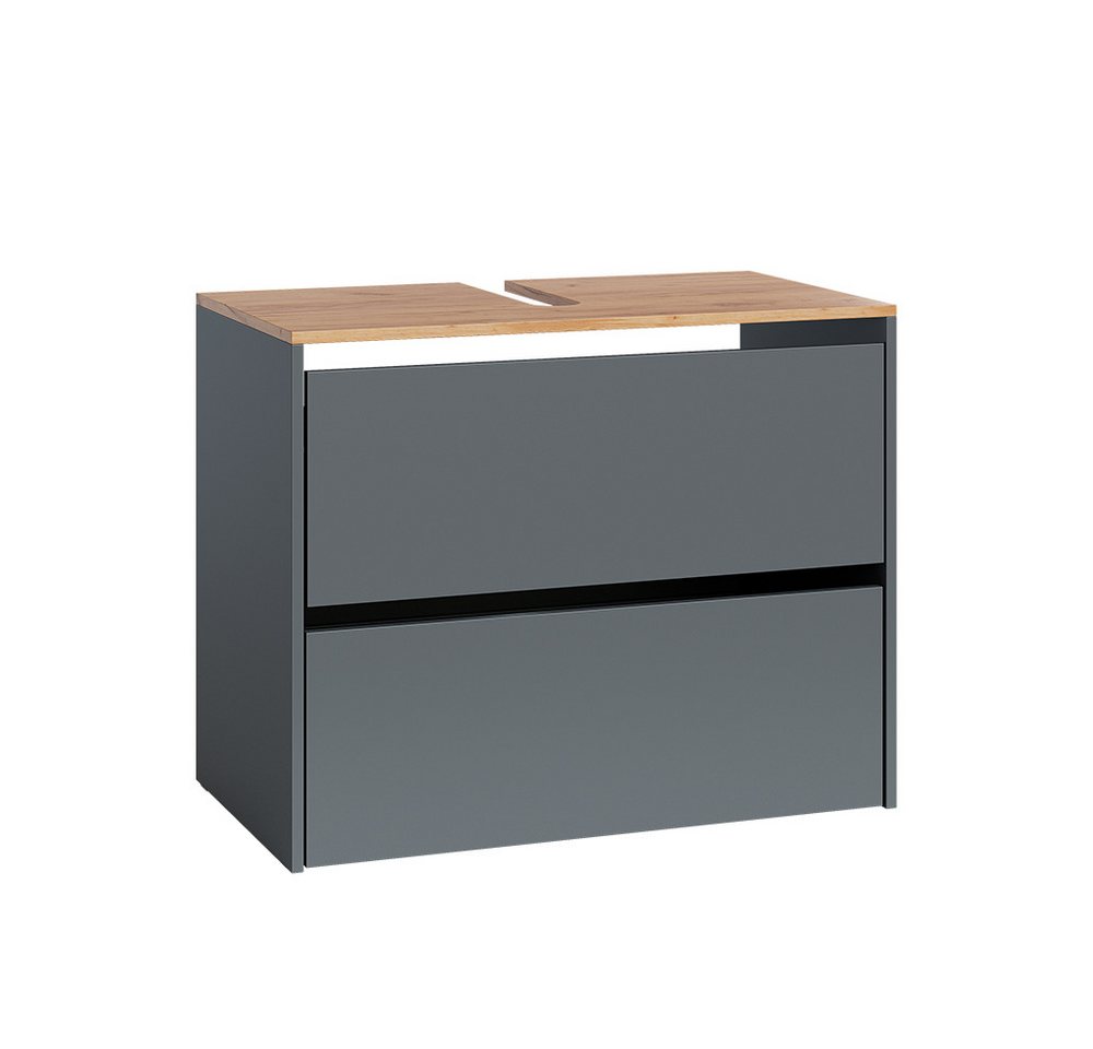 Vicco Waschbeckenunterschrank Viktor, Anthrazit/Goldkraft Eiche, 80.2 x 65 cm (1-St)