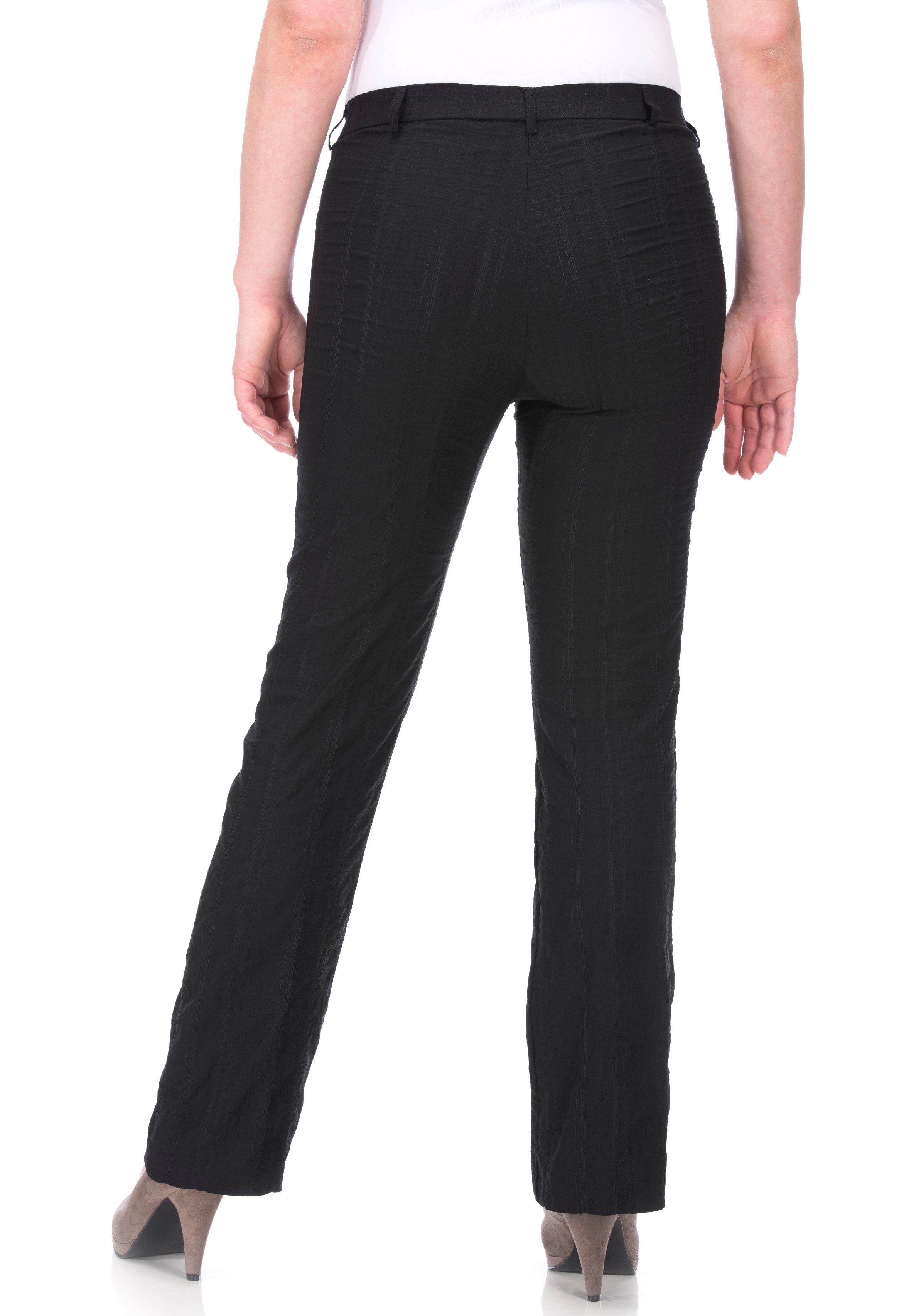 gestreift in schwarz optimale Passform KjBRAND Quer-Stretch Stoffhose Bea