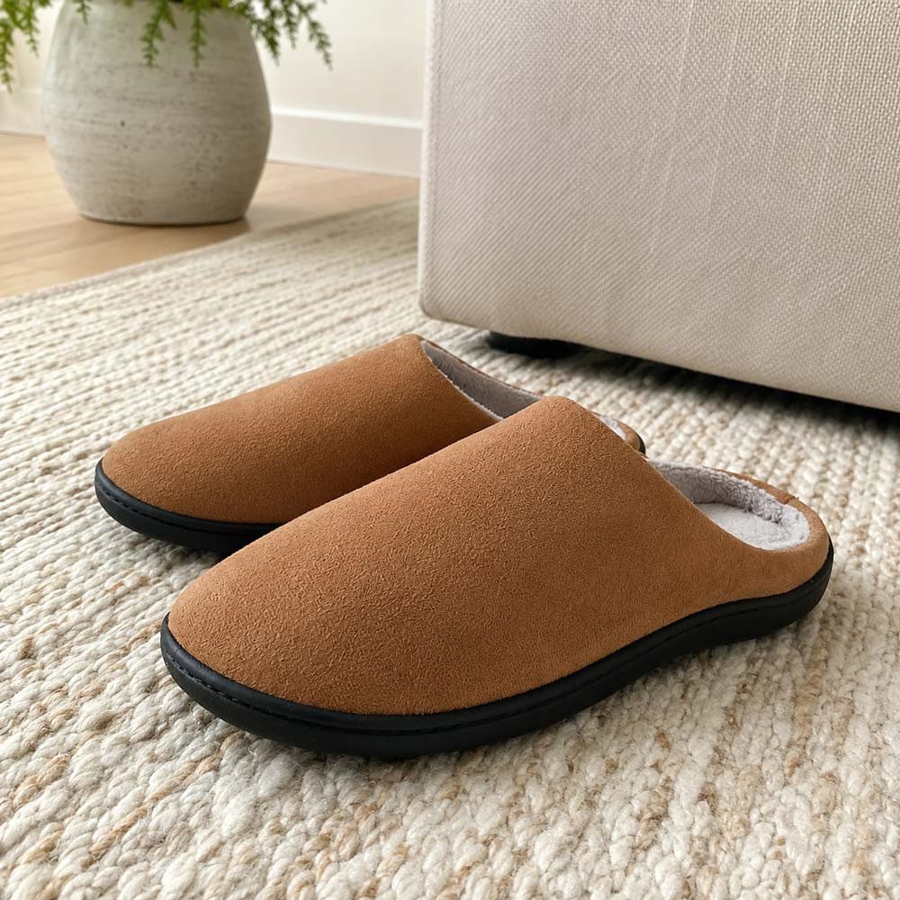 Fluffys Cosmo Herren klassische Pantoffeln Latschen Schlappen Slipper Pantolet Hausschuh besonders leicht