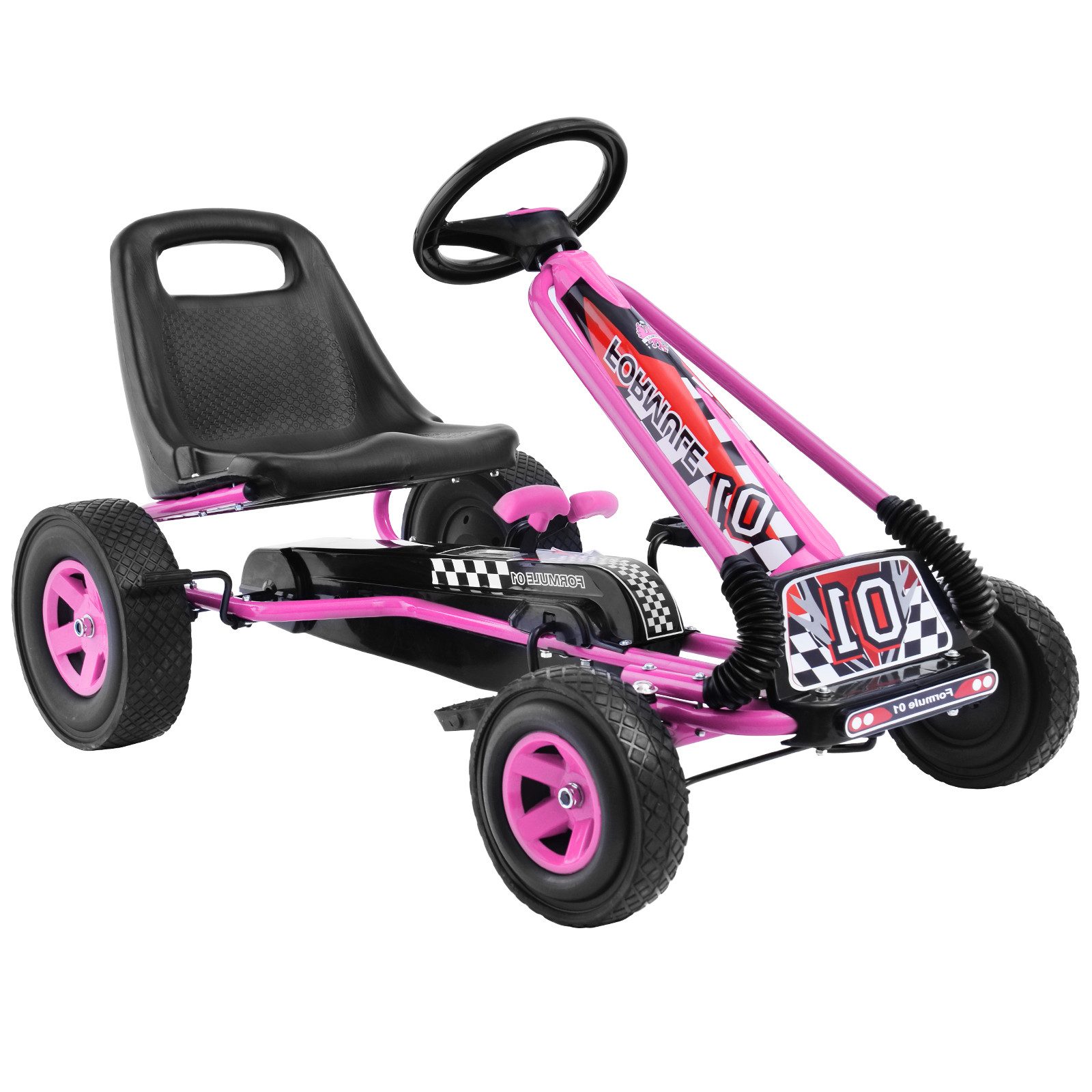 KOMFOTTEU Go-Kart Kinderfahrzeug, max.30 kg, ab 3-8 Jahre