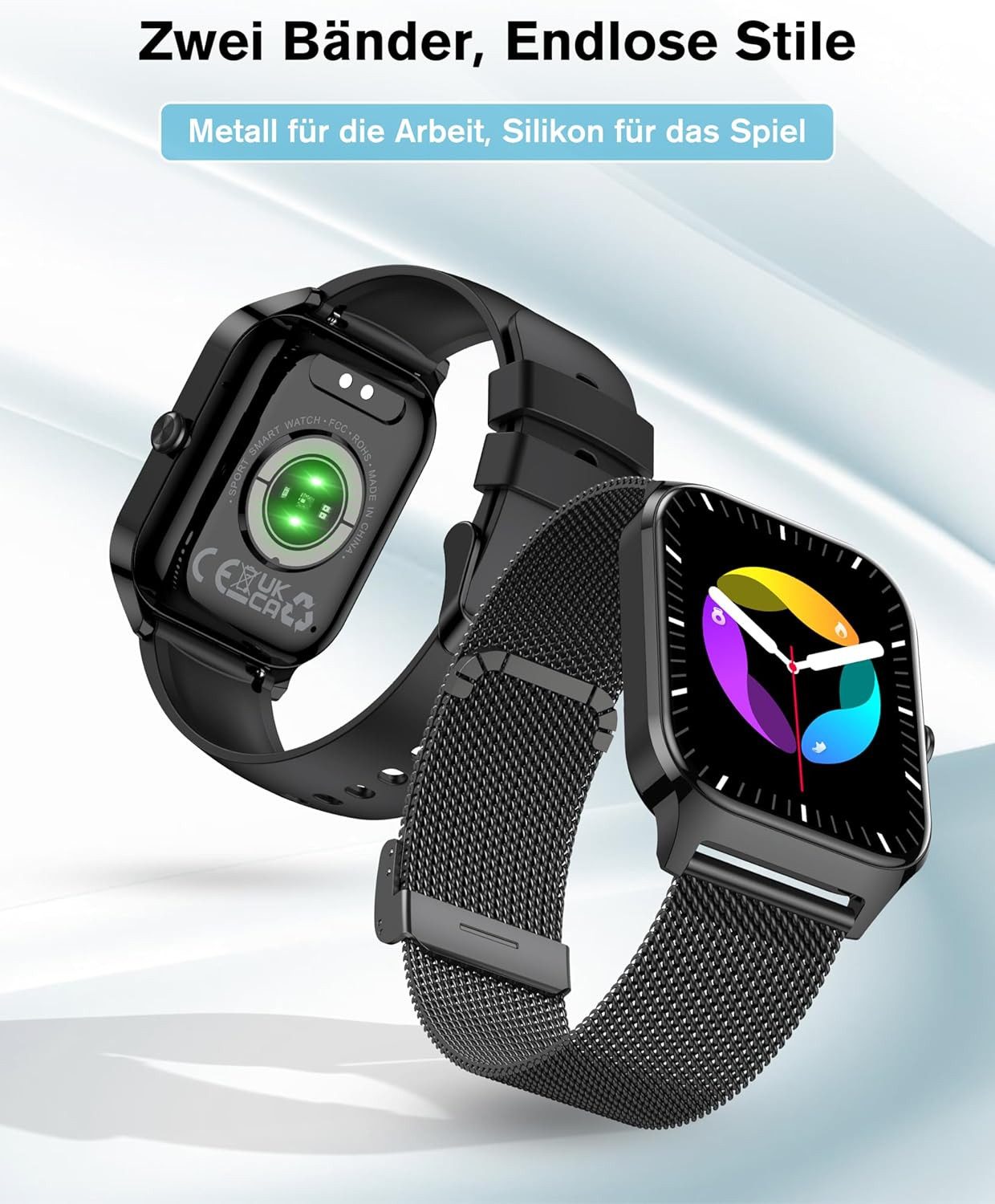 KALINCO Smartwatch (android ios), SMARTWATCH MIT KÜNSTLICHER INTELLIGENZ BLUETOOTH ANRUFEN