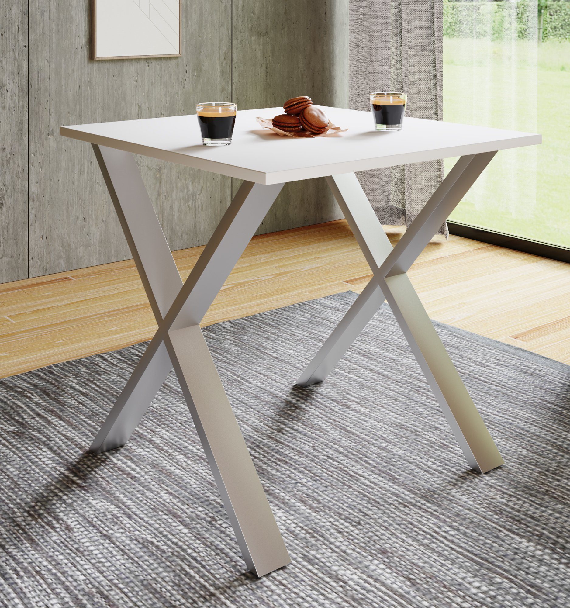 VCM Esstisch Küchentisch Xona H. 76 x B. 80 x T. 50 cm, Premium Holz Esstisch