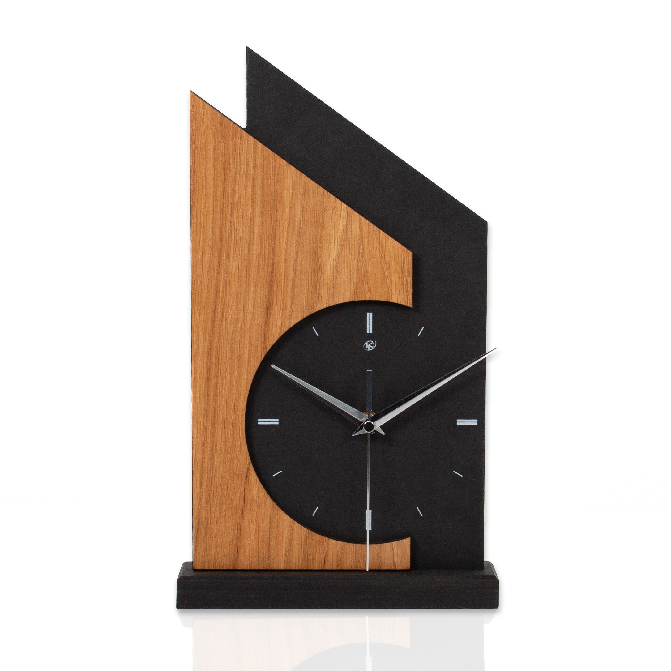 Kreative Feder Standuhr Standuhr „Skyscraper“ aus Holz, schwarze Tisch-Uhr günstig online kaufen