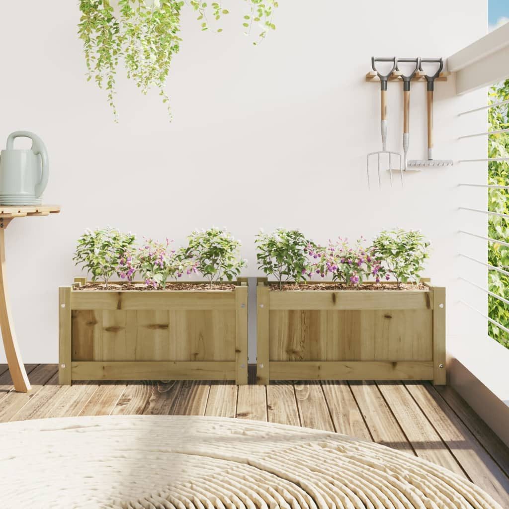 vidaXL Blumentopf Pflanzkübel 2 Stk. Kiefernholz günstig online kaufen