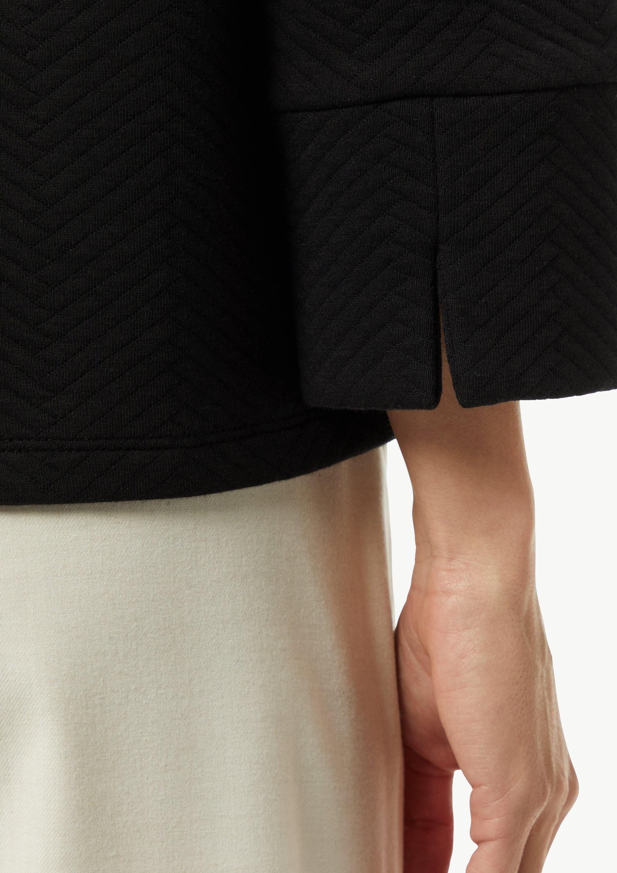 comma 3/4 Arm-Pullover Sweatshirt Sweatshirt mit Rollkragen und Strukturmuster