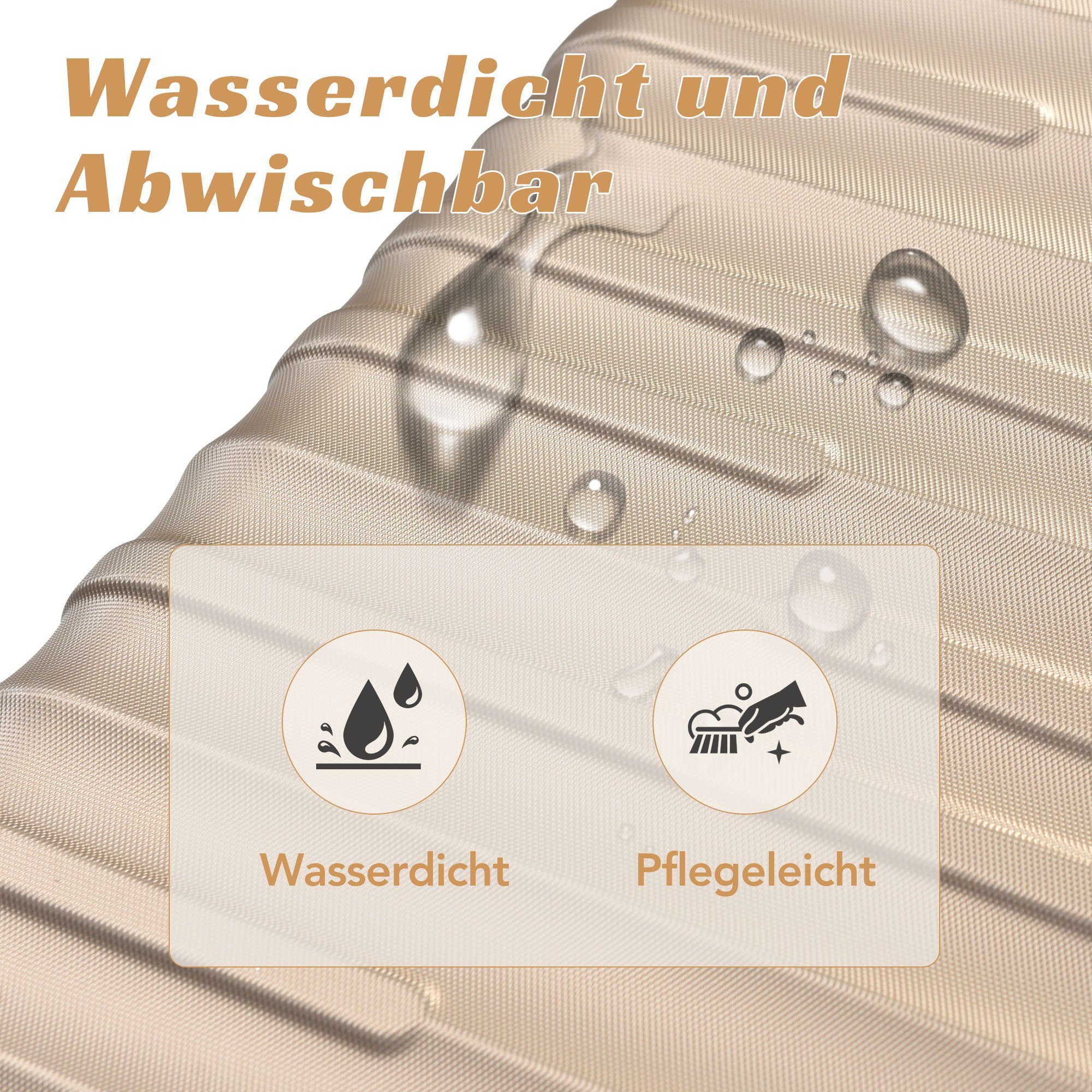 Merax Hartschalen-Trolley aus ABS mit TSA-Zahlenschloss und 4 Doppelrollen, Reisekoffer, Trolleyset, Hartschalenkoffer, 3 Teilig Kofferset