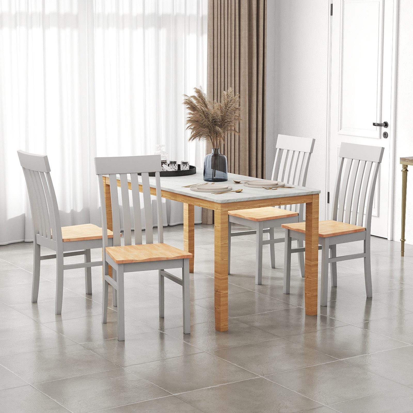 KOMFOTTEU Esszimmerstuhl (2er-Set), Küchenstühle, bis zu 150 kg belastbar