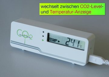 TimeTEX Feuchtigkeitsmesser Luftgüte-Messer CO2 "Compact", weiß