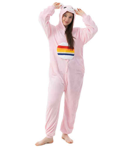 Katara Partyanzug Glücksbärchis Jumpsuit Onesie für Erwachsene S-XL, Karneval, Karnevalskostüm, Einteiler, Kigurumi