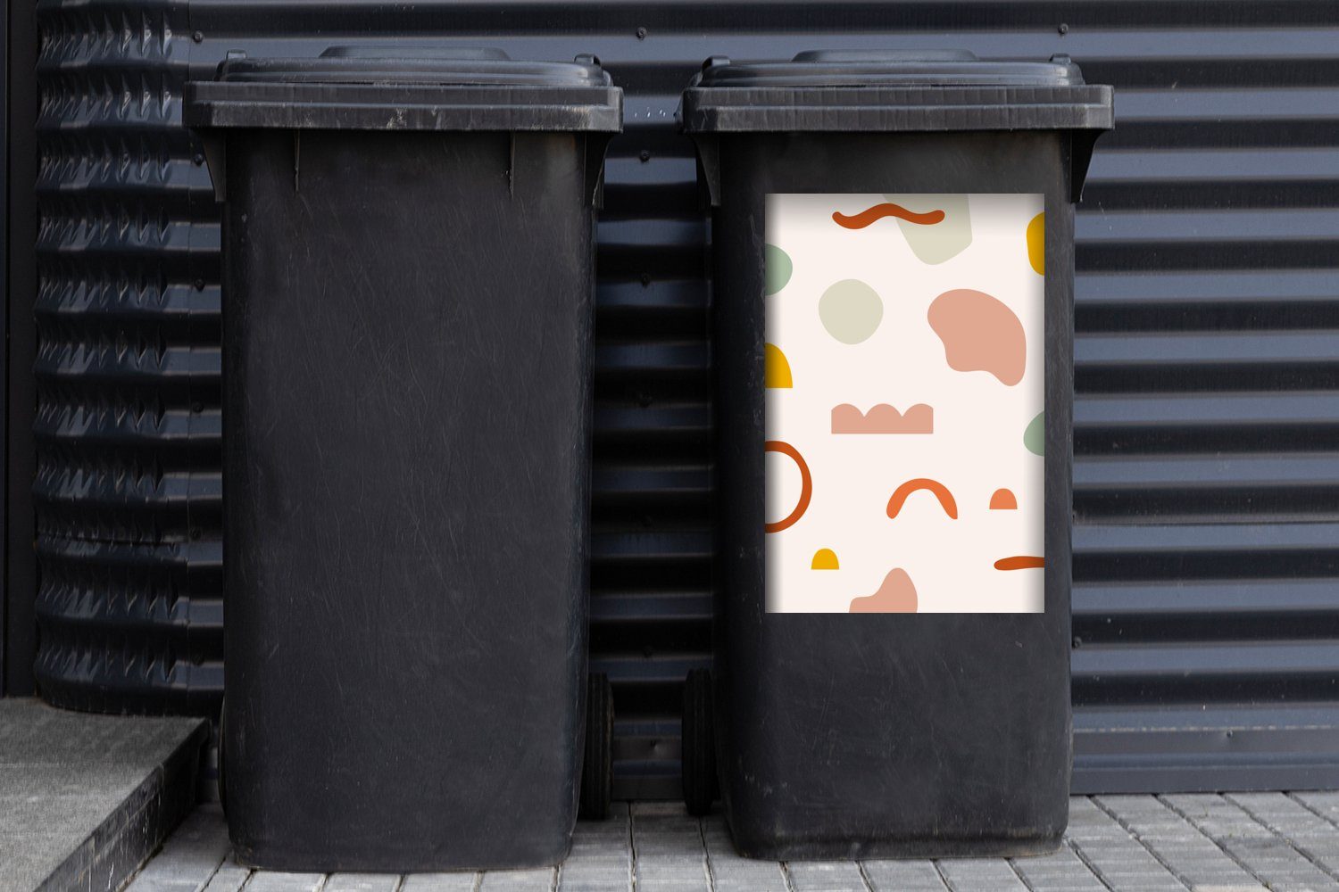 Muster Farben Sticker, Wandsticker St), Mülleimer-aufkleber, - Abfalbehälter - MuchoWow (1 Container, Sommer Mülltonne,