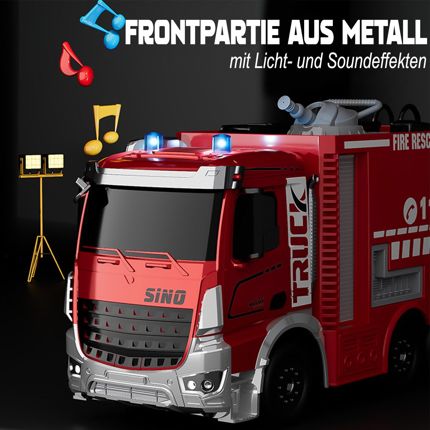 Esun RC-Auto Spielzeug Feuerwehrauto, Feuerwehr Auto mit Drehleiter, Spritz günstig online kaufen